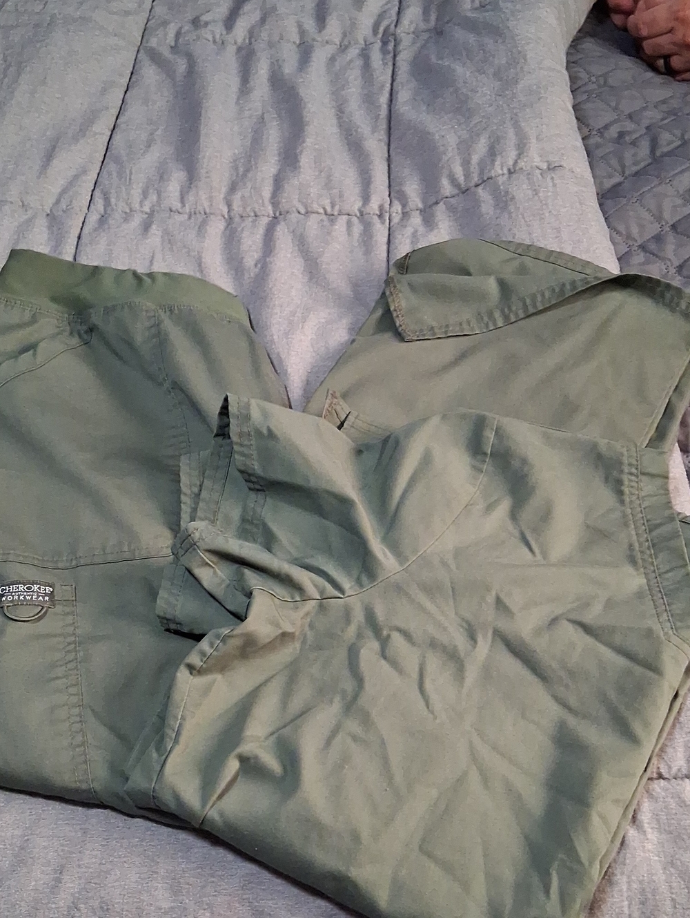 Cherokee Womens Olive Green Scrub Cargo Pants&Top